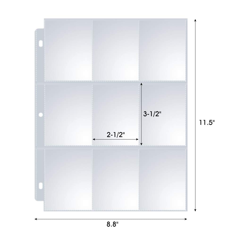 Sooez 120-Pack 9-Pocket Page Protectors for 3-Ring Binders | Double-Sided Trading Card Sleeves
