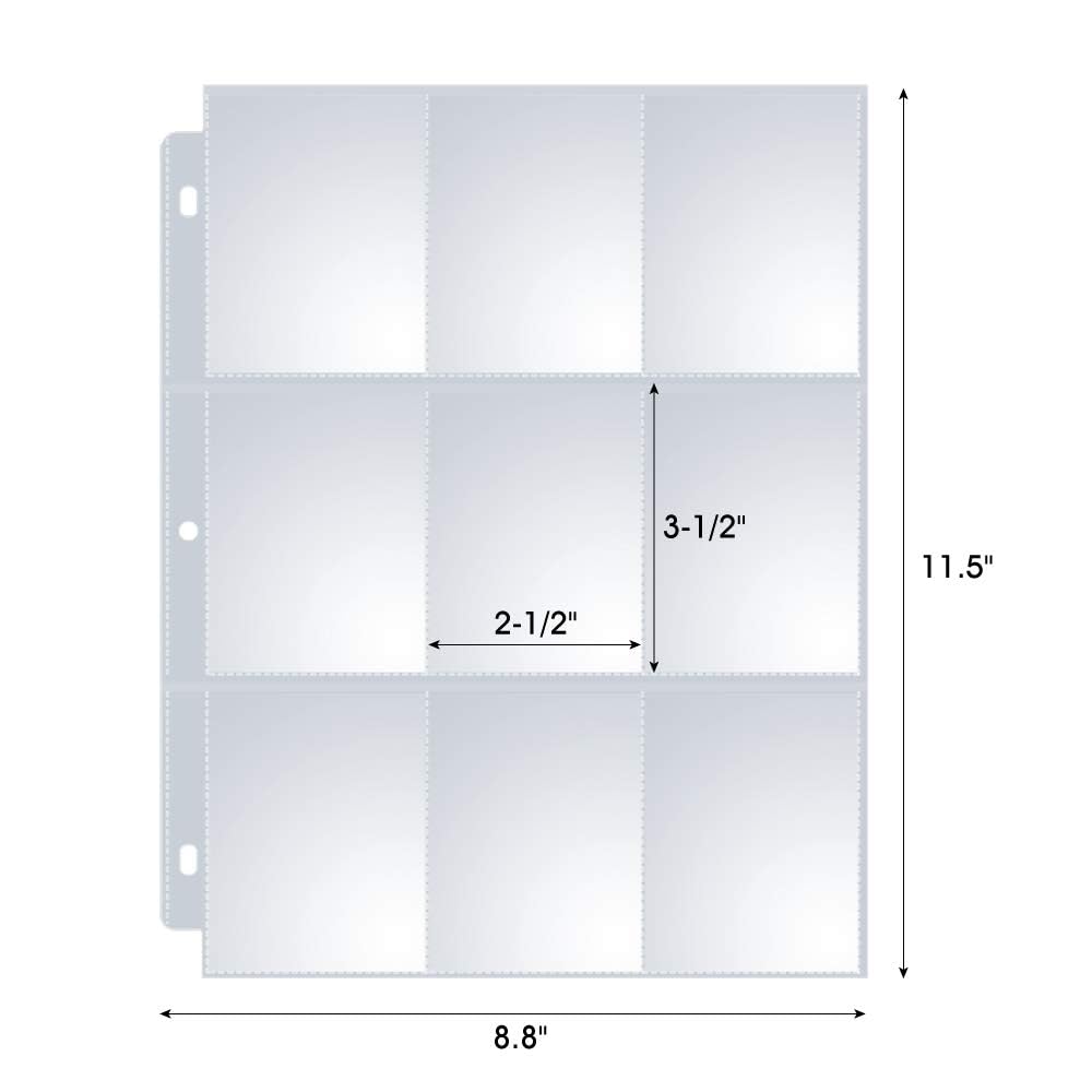 Sooez 36-Pack 9-Pocket Double-Sided Card Sleeves for 3-Ring Binders