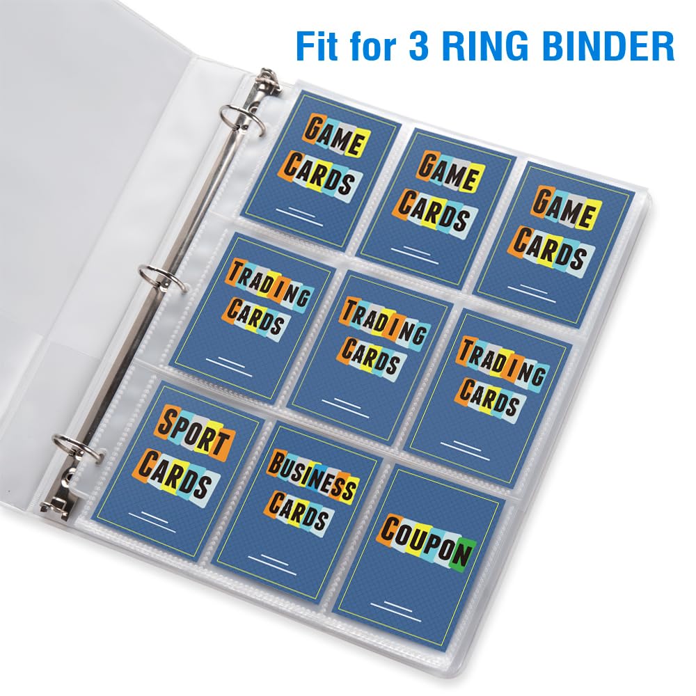 Sooez 120-Pack 9-Pocket Page Protectors for 3-Ring Binders | Double-Sided Trading Card Sleeves