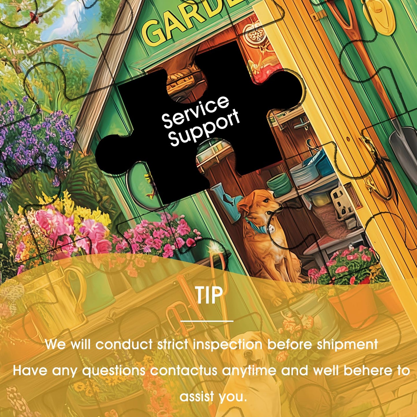 Sooluer 500-Piece Puzzle for Adults – Garden & Dog Scene (20.5 x 15 in)