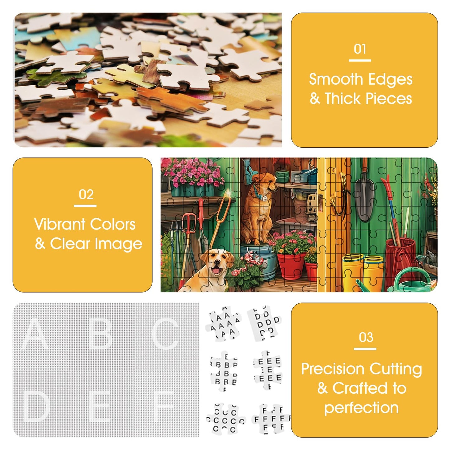 Sooluer 500-Piece Puzzle for Adults – Garden & Dog Scene (20.5 x 15 in)