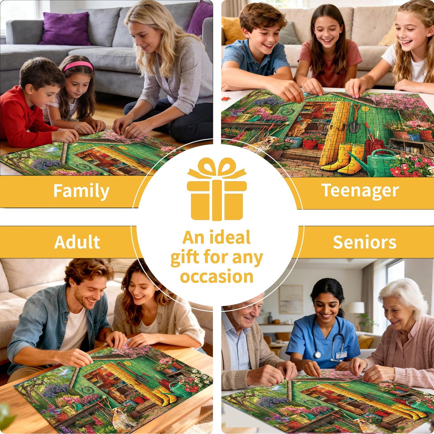 Sooluer 500-Piece Puzzle for Adults – Garden & Dog Scene (20.5 x 15 in)