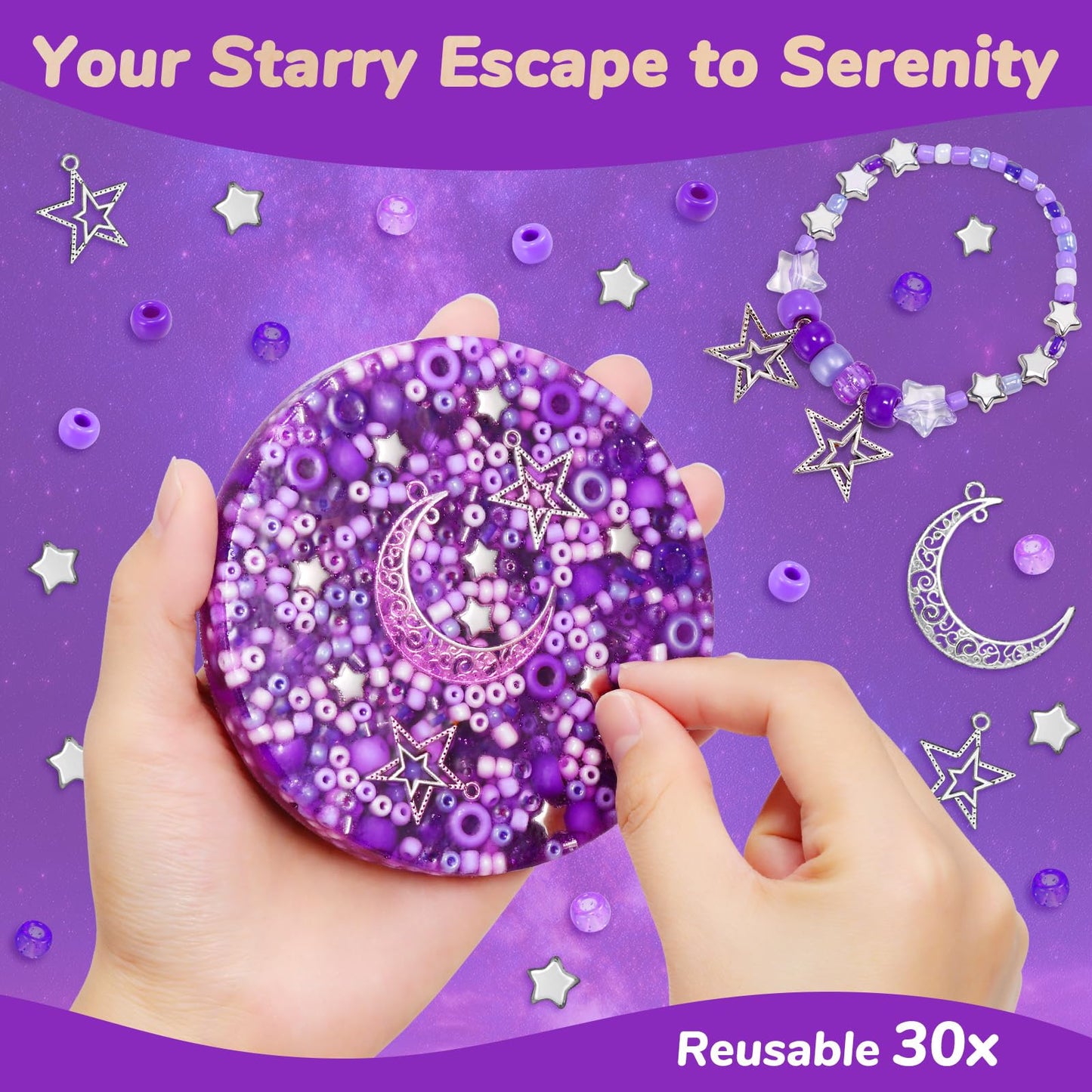 Sooppervix Reusable Picky Fidget Pad – Starry Edition for Calm, Focus & Sensory Relief
