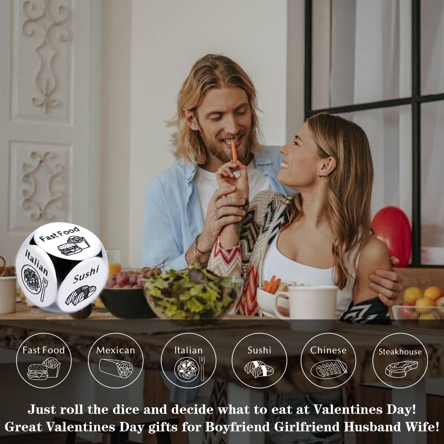 Valentine’s Day Gifts for Him & Her – Sophauteem Food Decision Dice