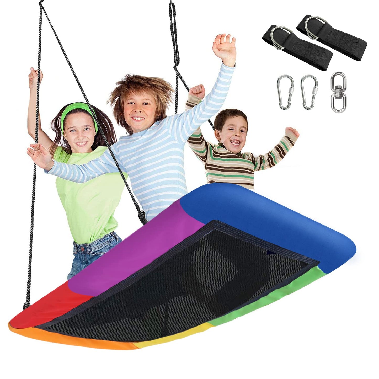 Sorbus 60-Inch Saucer Swing for Kids – Large Platform Tree Glider with Adjustable Ropes, Indoor/Outdoor Fun
