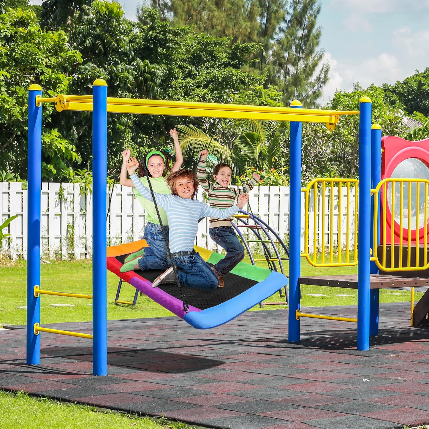 Sorbus 60-Inch Saucer Swing for Kids – Large Platform Tree Glider with Adjustable Ropes, Indoor/Outdoor Fun