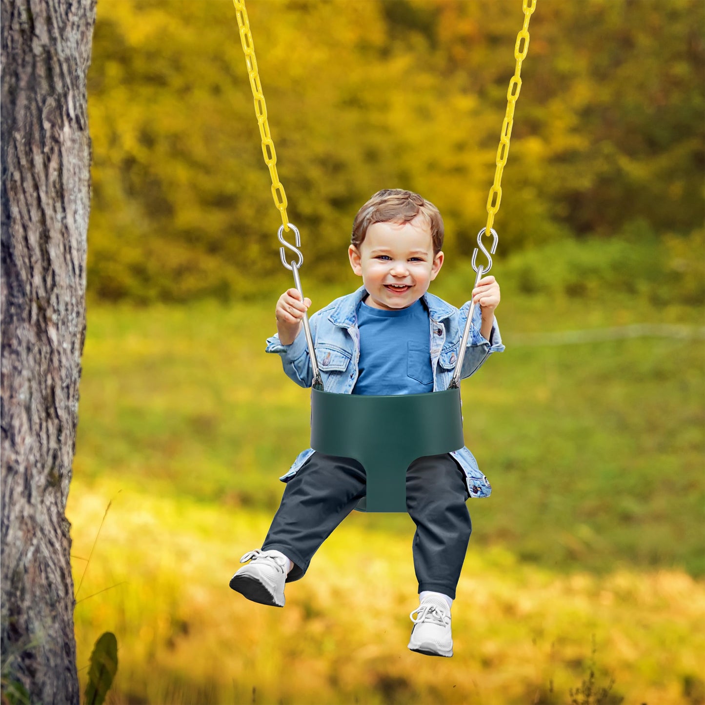 Sorbus Baby Swing - High Back Bucket Swing for Toddlers with Coated Chains, Fully Assembled