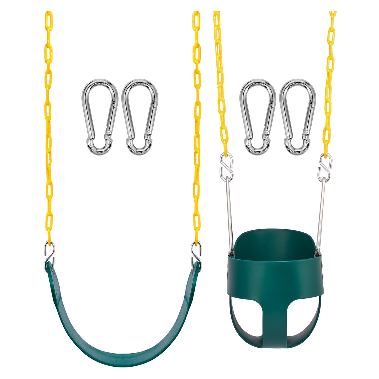 Sorbus High Back Full Bucket Swing Seat Combo — Durable Toddler & Kids Swing for Backyard Sets (Ages 6 Months+)