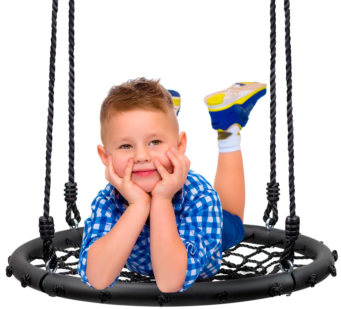 Sorbus Saucer Tree Swing - 24in Net Seat, Heavy-Duty Outdoor Swing up to 220 lbs