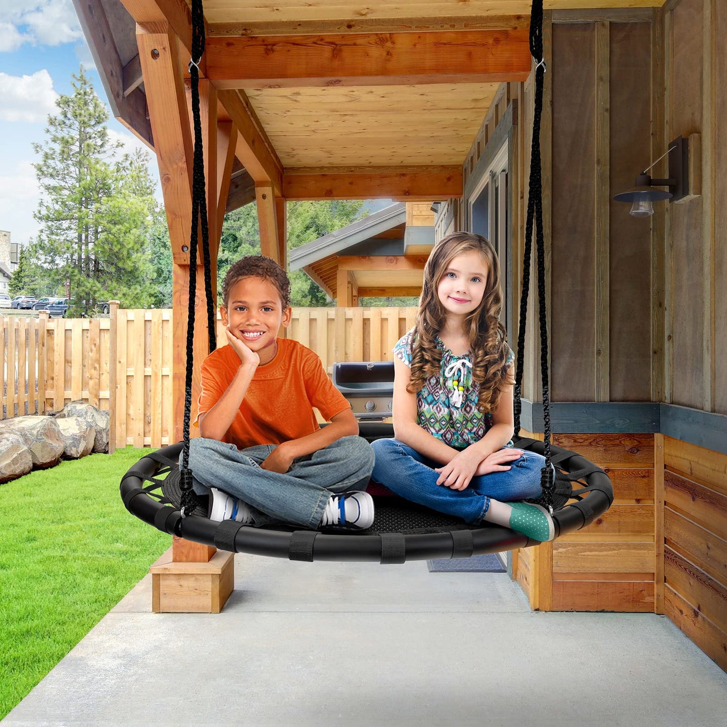 Sorbus Saucer Tree Swing 40 - Heavy-Duty Kids Disc Swing, 220 lb, Easy Install