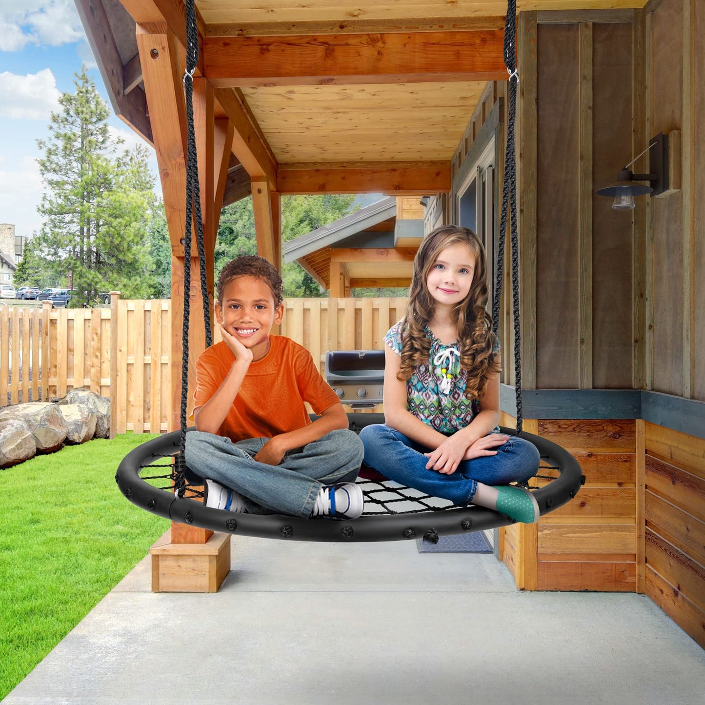 Sorbus Saucer Tree Swing - 40 inch Outdoor Disc Swing for Kids | Easy Install