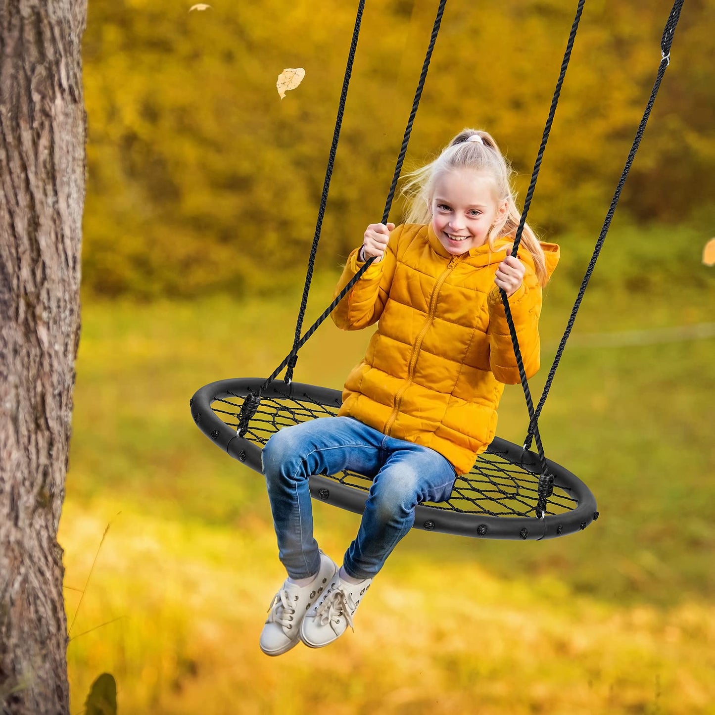 Sorbus Saucer Tree Swing - 40 inch Outdoor Disc Swing for Kids | Easy Install