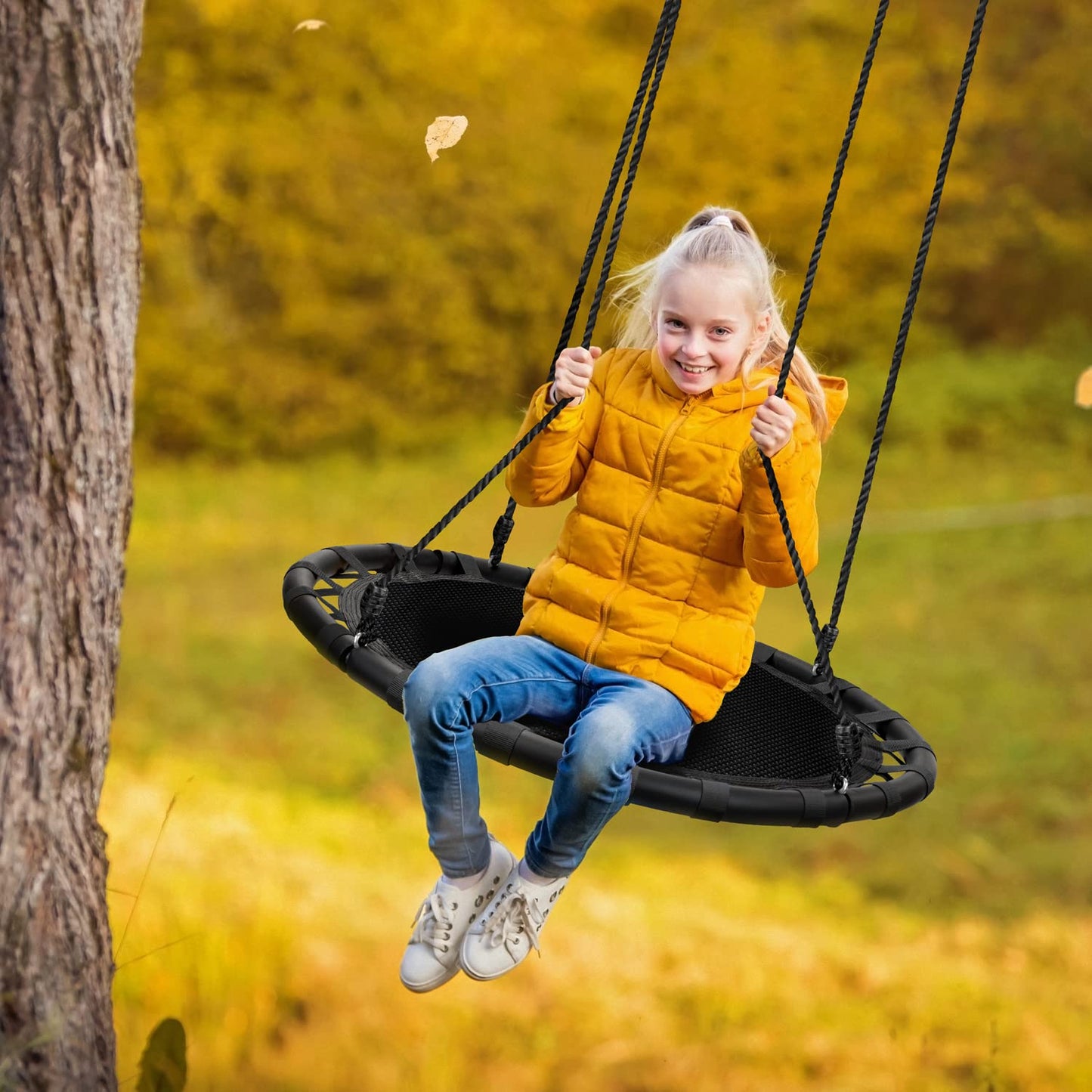 Sorbus Saucer Tree Swing 40 - Heavy-Duty Kids Disc Swing, 220 lb, Easy Install