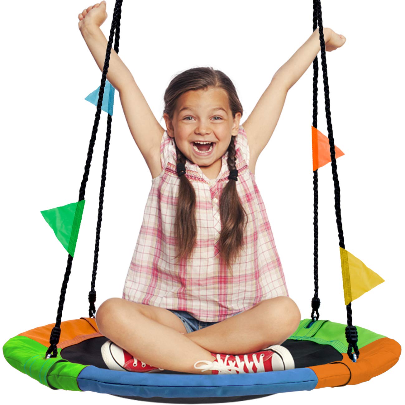 Sorbus 24in Saucer Tree Swing for Kids – 220 lb Outdoor Swing | Easy Install