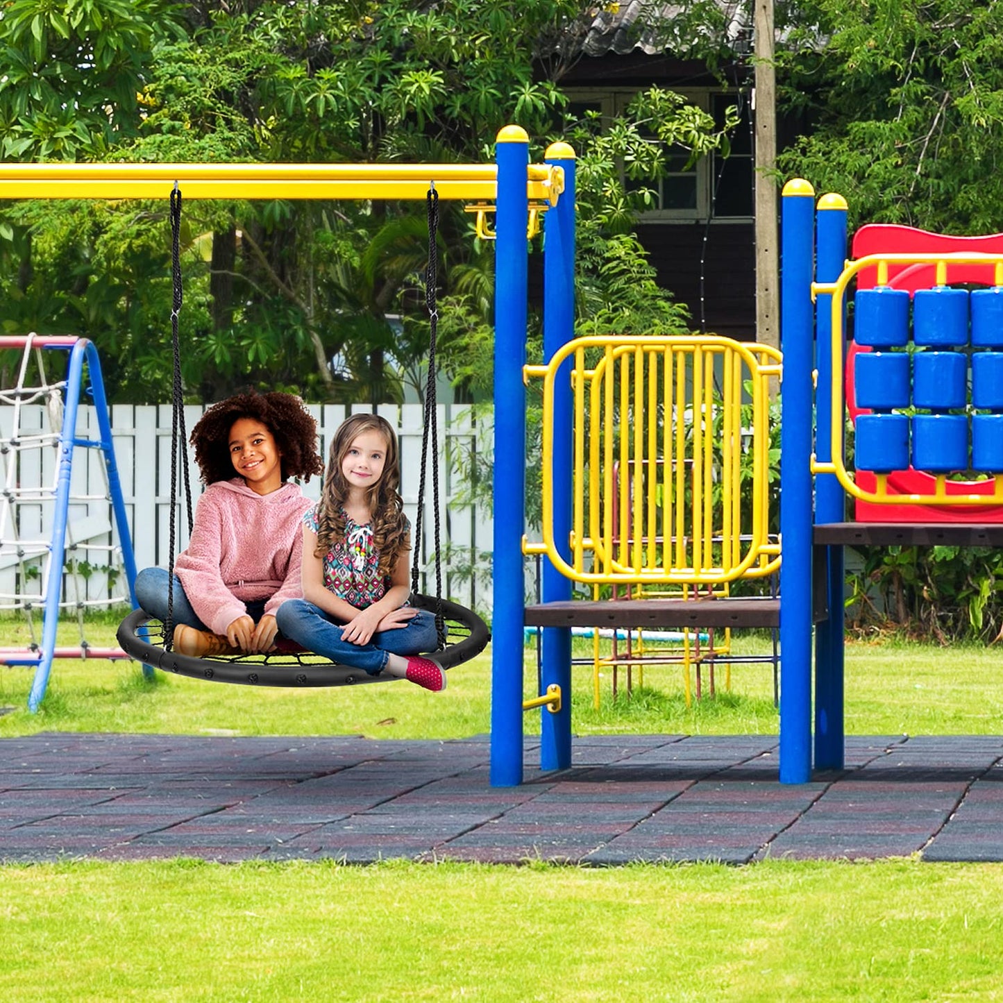 Sorbus Saucer Tree Swing - 40 inch Outdoor Disc Swing for Kids | Easy Install