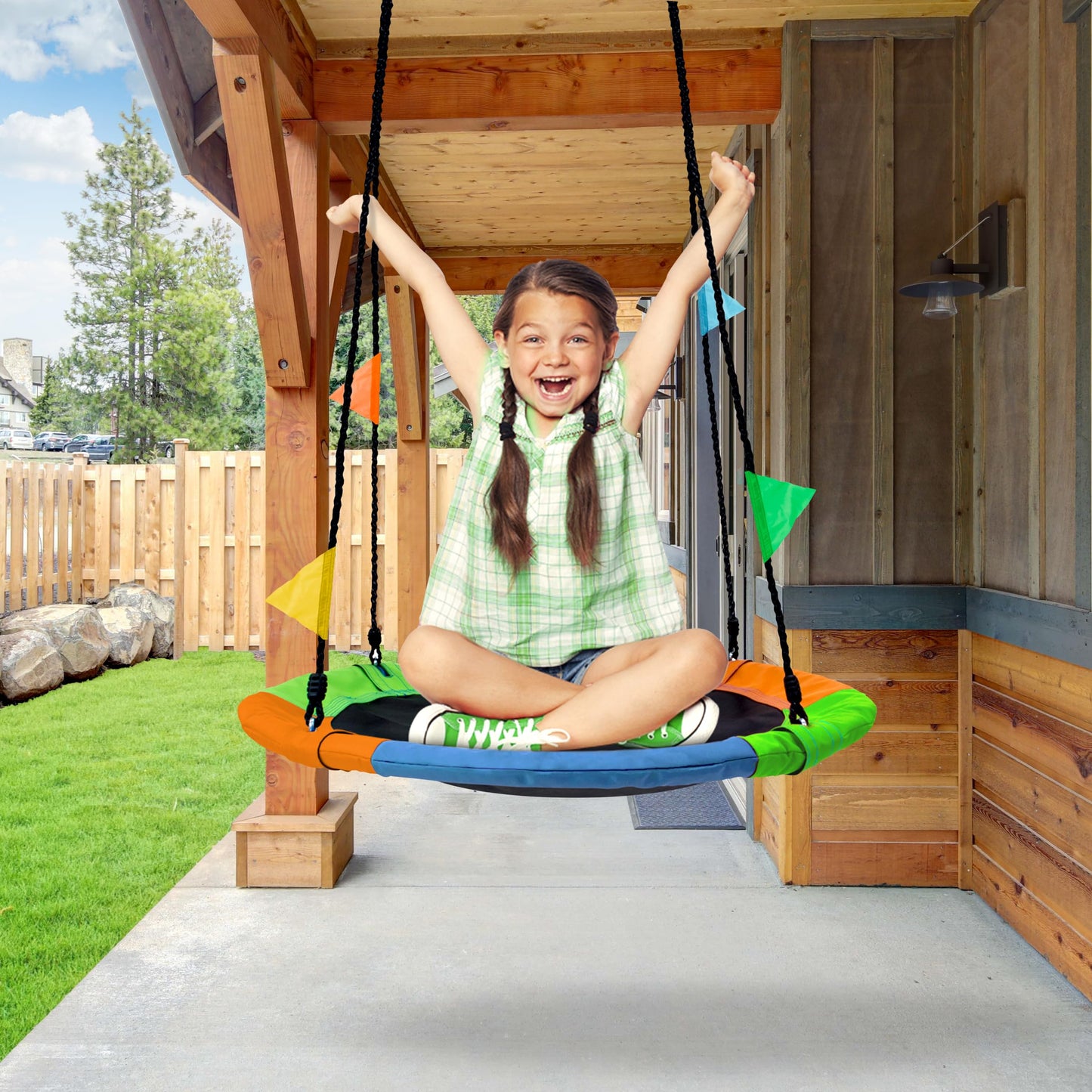 Sorbus 24in Saucer Tree Swing for Kids – 220 lb Outdoor Swing | Easy Install