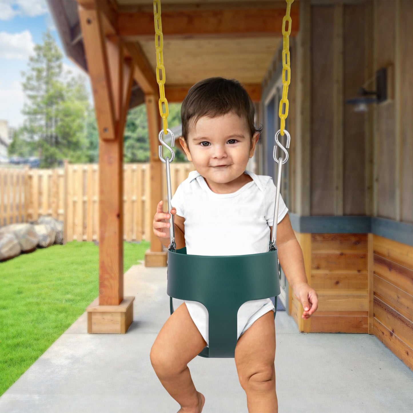 Sorbus Baby Swing - High Back Bucket Swing for Toddlers with Coated Chains, Fully Assembled