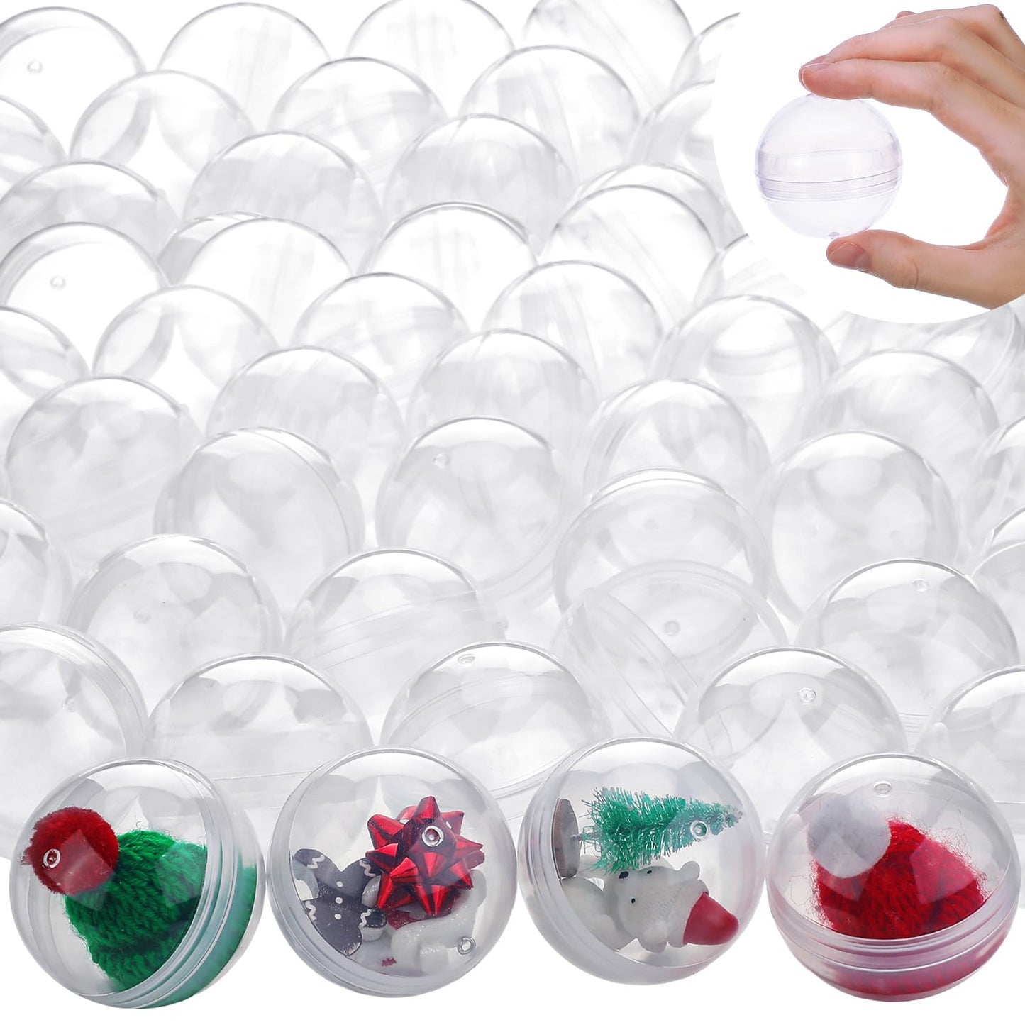 Sosation 2-Inch Gumball Capsules – 150 Pcs Round Clear Containers in Random Colors