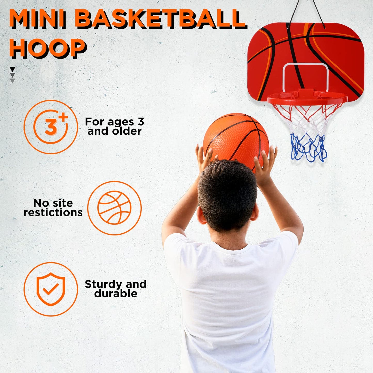 Sosation 2 Pcs Mini Basketball Hoop Set – No-Drill Indoor Fun with 4 Balls & Pump
