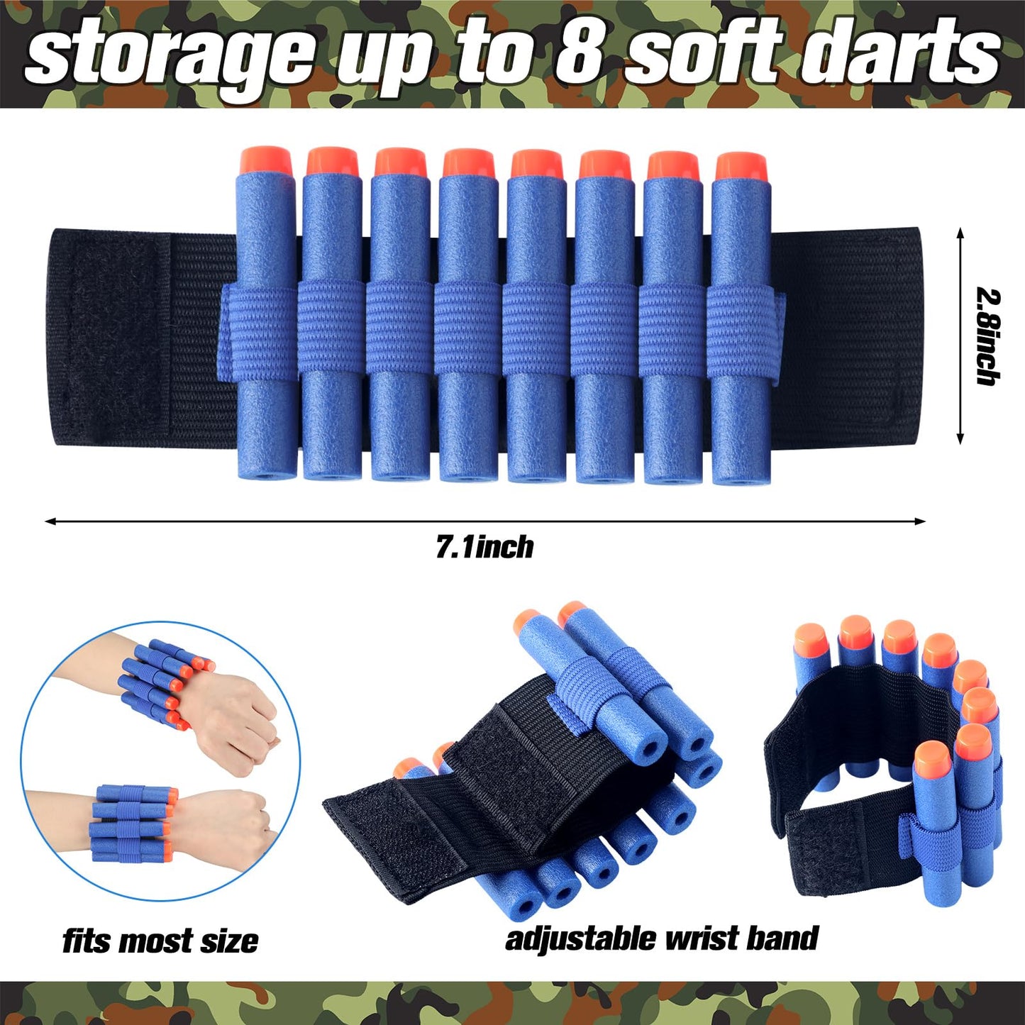 Sosation 8 Sets Kids Tactical Vest Kit — Nerf Party Accessories (Orange & Blue)