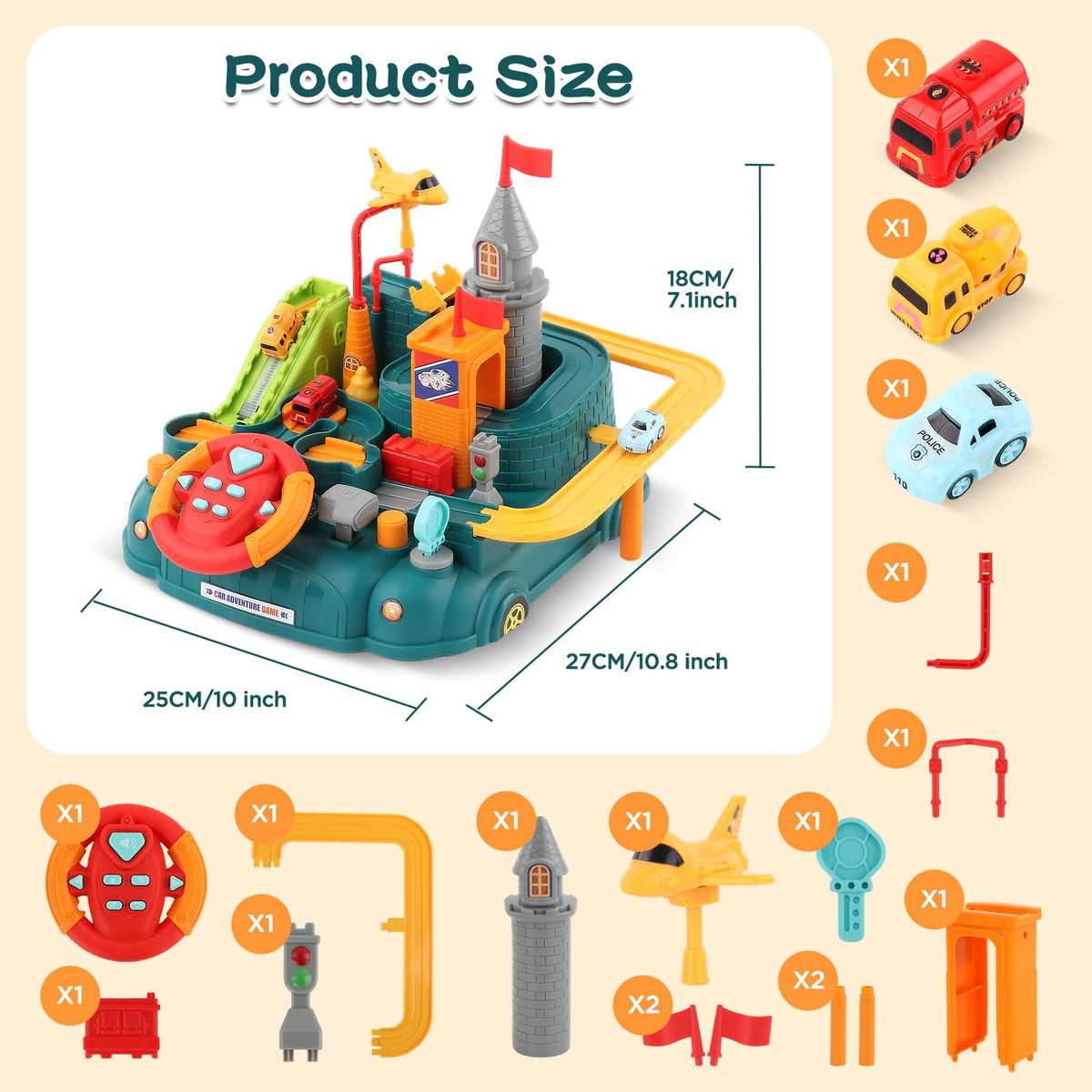 SOSUSHOE Race Car Track Toy for 3-6 Year Olds – Montessori-Inspired Fine Motor & STEM Toy
