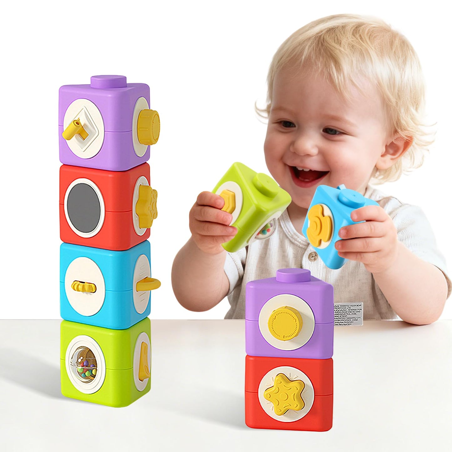 SOSUSHOE Montessori Activity Cube & Busy Board – 12-in-1 Travel Toy for Toddlers