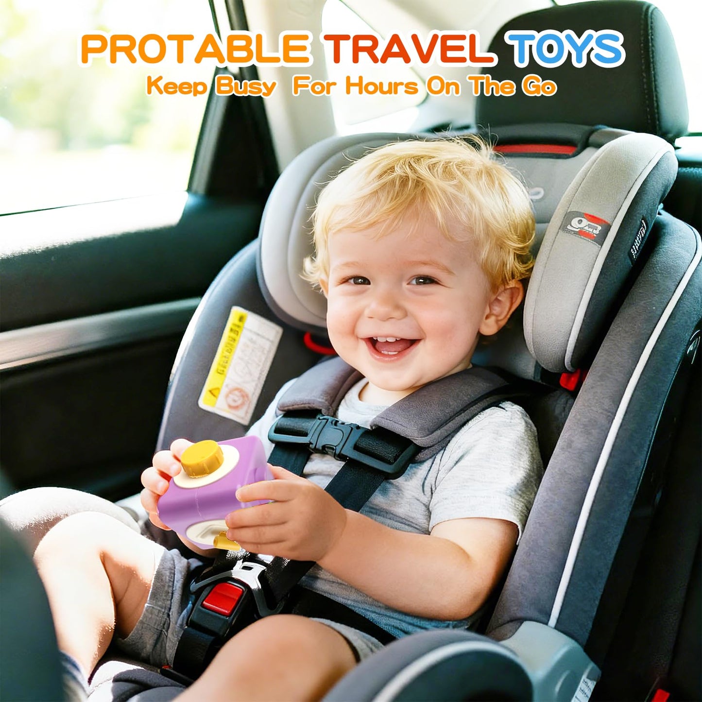 SOSUSHOE Montessori Activity Cube & Busy Board – 12-in-1 Travel Toy for Toddlers