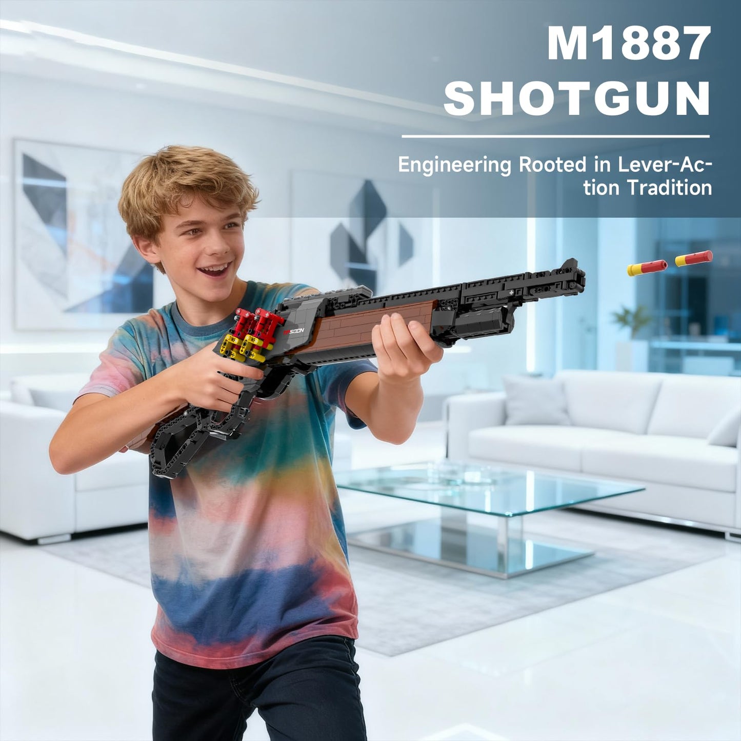Sosuy M1887 1:1 DIY Shootable Shotgun Building Block Set – 1370+ Pieces