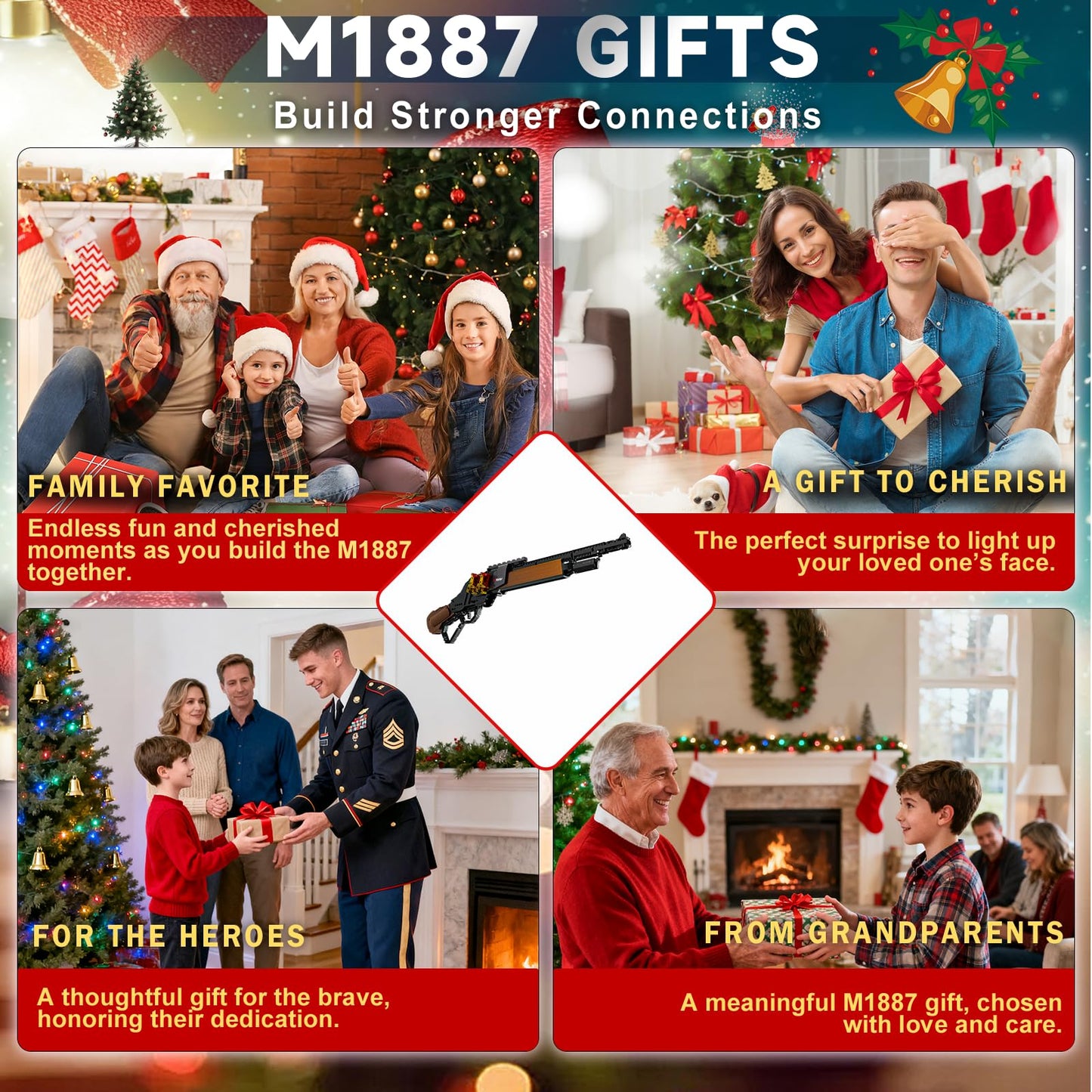Sosuy M1887 1:1 DIY Shootable Shotgun Building Block Set – 1370+ Pieces