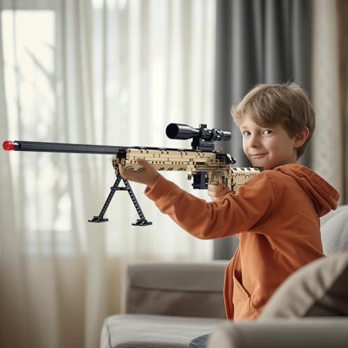 Sosuy M24 1:1 Build Block Gun Set – 1380+ Pieces, Shootable Sniper Model