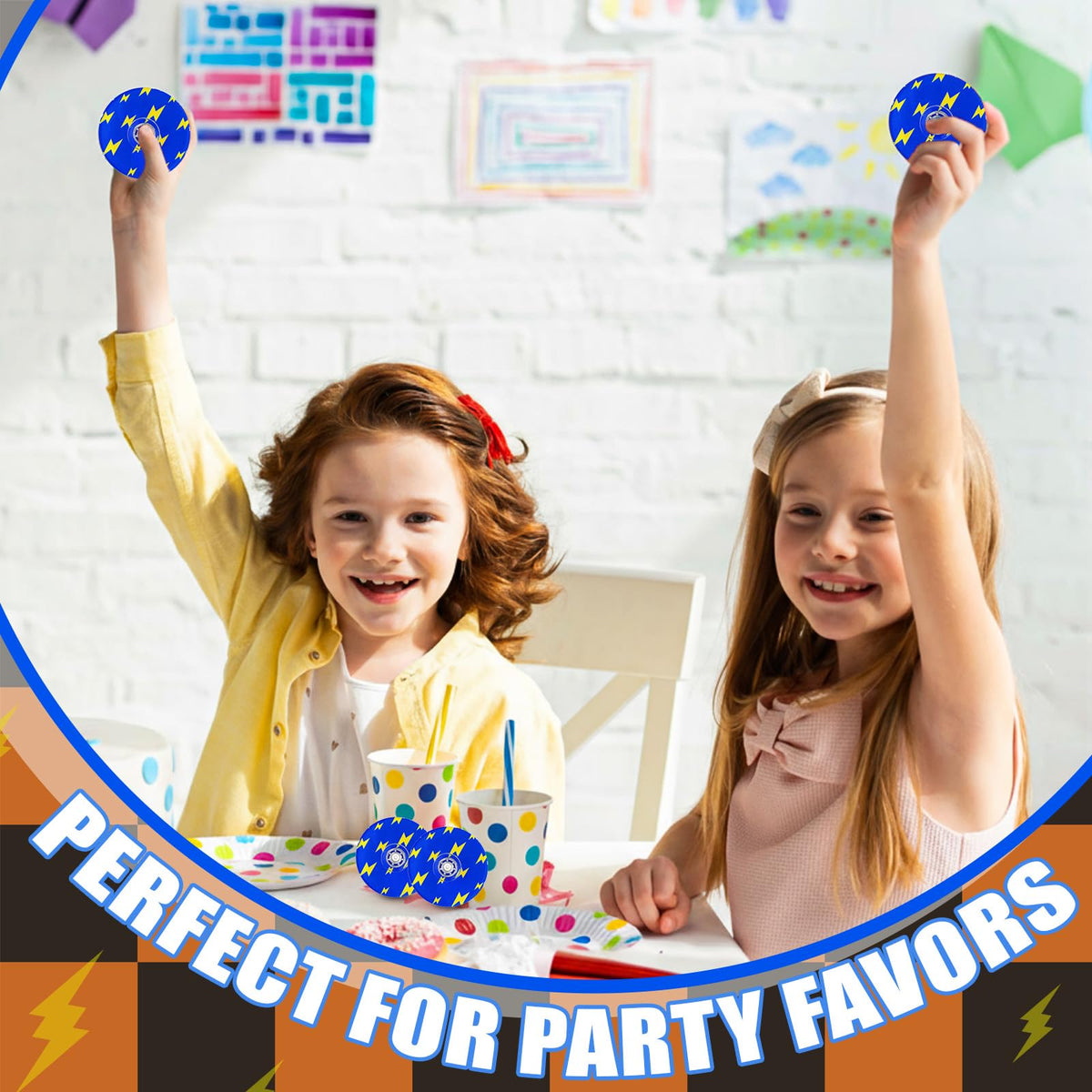 Sotiff 24 Pcs Blue & Golden Lightning Fidget Spinners Bulk – Party Favors & Rewards