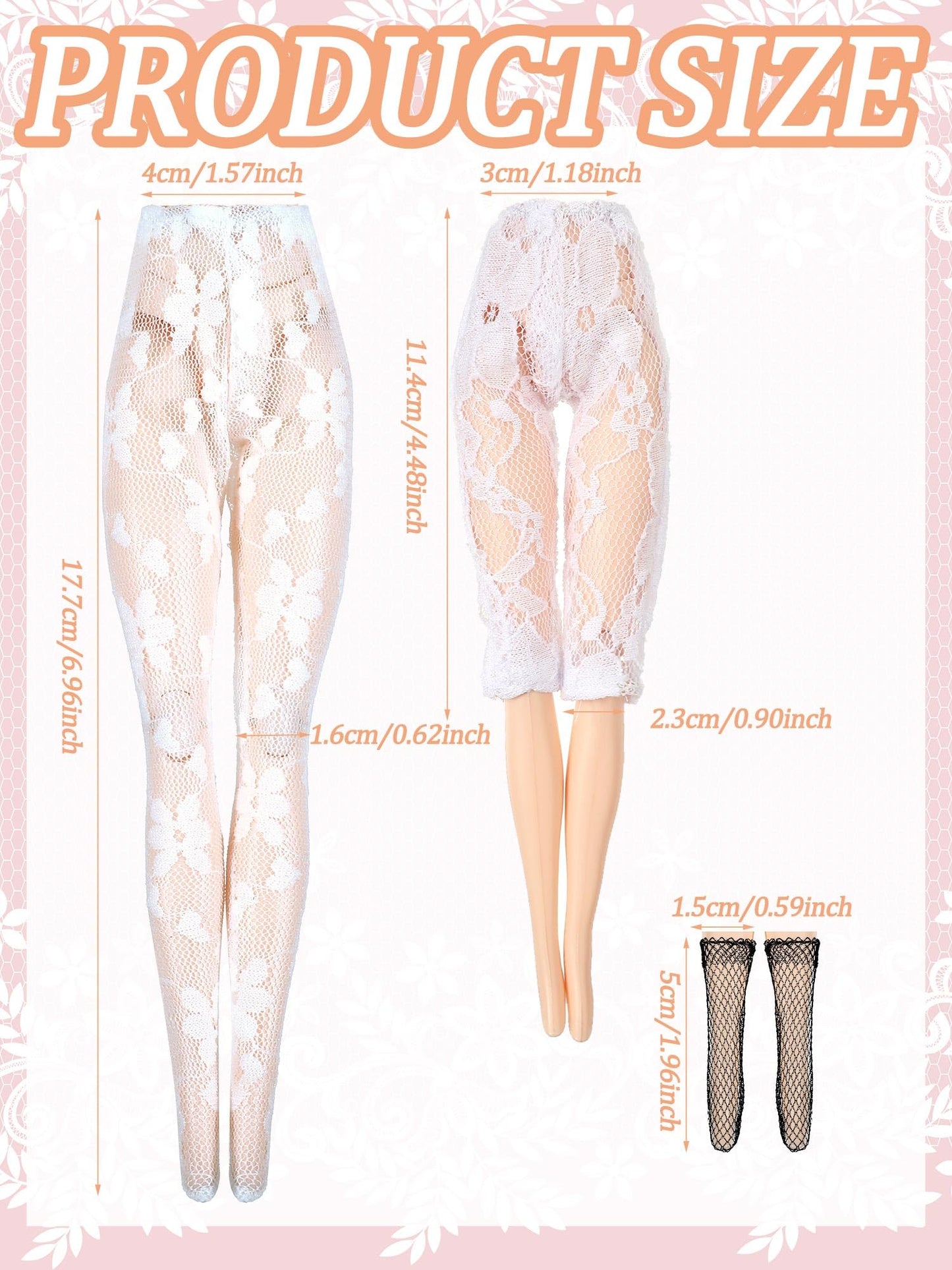 Sotiff 10 Pairs Doll Lace Stockings – Handmade Mesh Style for DIY Doll Outfits