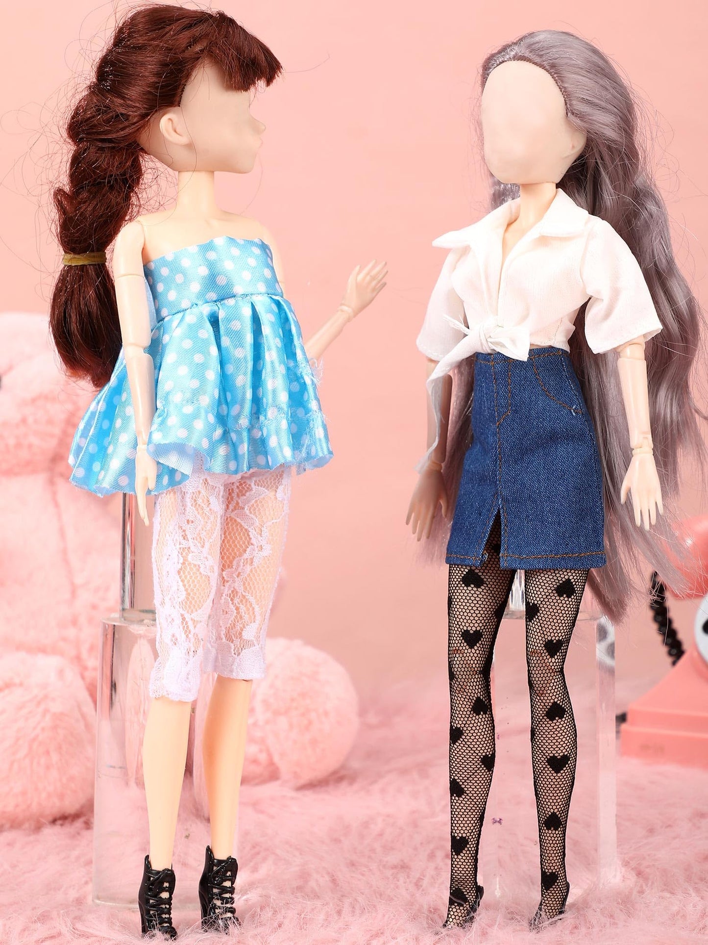 Sotiff 10 Pairs Doll Lace Stockings – Handmade Mesh Style for DIY Doll Outfits