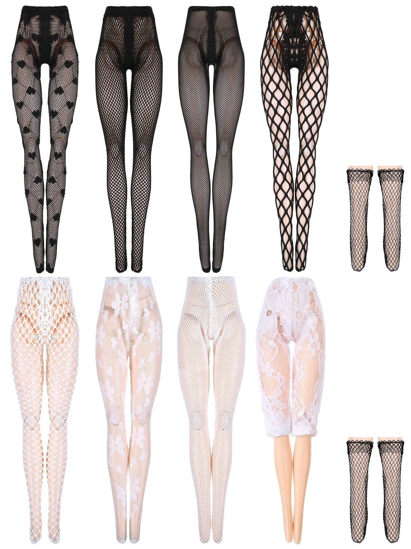 Sotiff 10 Pairs Doll Lace Stockings – Handmade Mesh Style for DIY Doll Outfits
