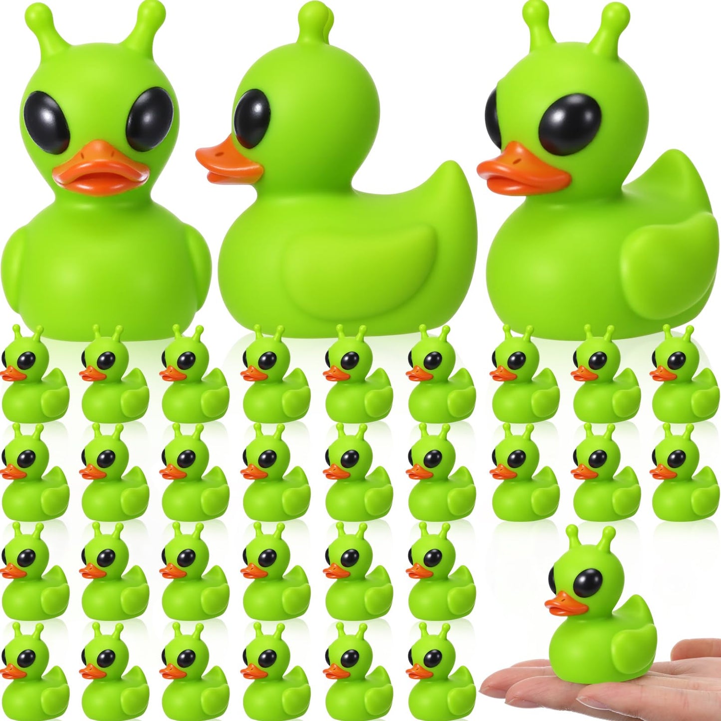 Sotiff 25 Pcs Green Alien Rubber Ducks – Space Theme Party Favors