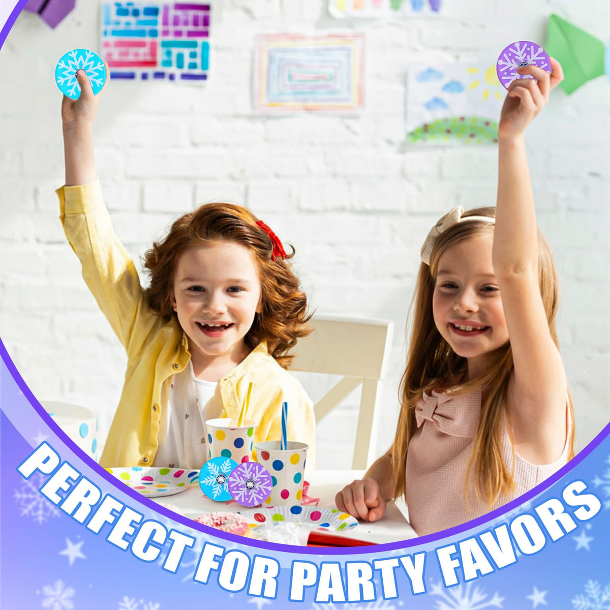 Sotiff 24 Pcs Snowflake Fidget Spinners Bulk – Mini Party Favors