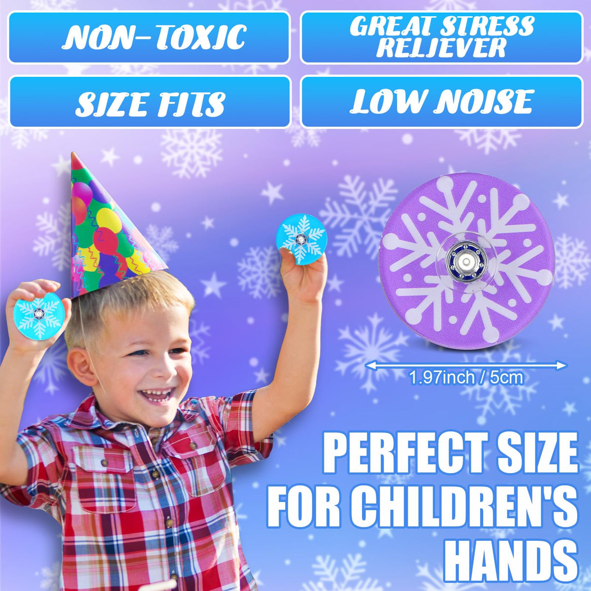 Sotiff 24 Pcs Snowflake Fidget Spinners Bulk – Mini Party Favors