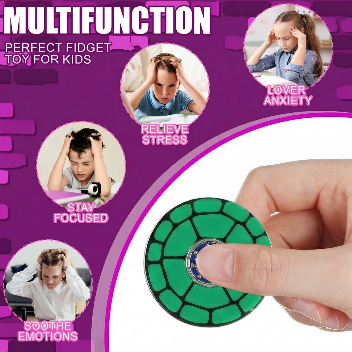 Sotiff 12-Pack Turtle Fidget Spinners – Green Mini Stress Toys for Kids, Party Favors & Classroom Rewards