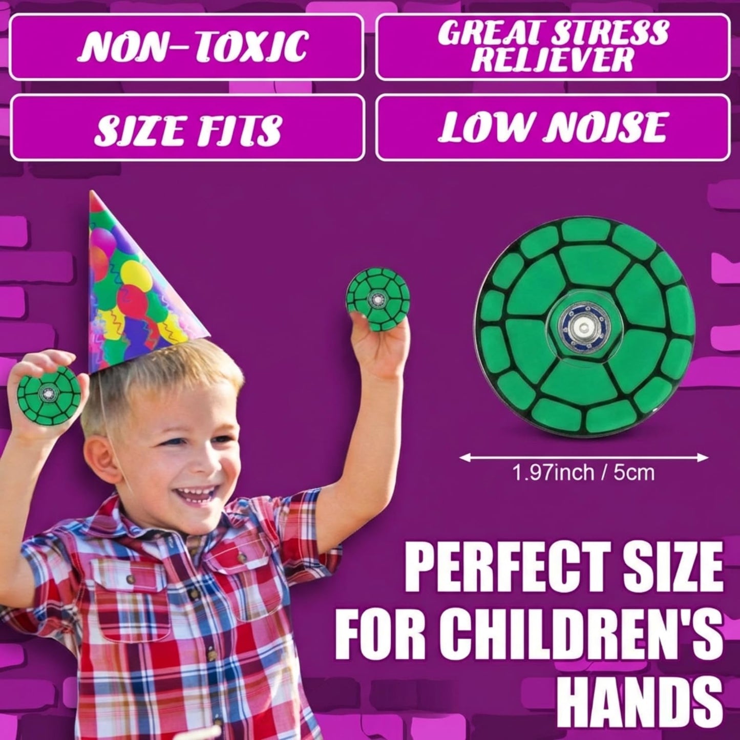 Sotiff 12-Pack Turtle Fidget Spinners – Green Mini Stress Toys for Kids, Party Favors & Classroom Rewards