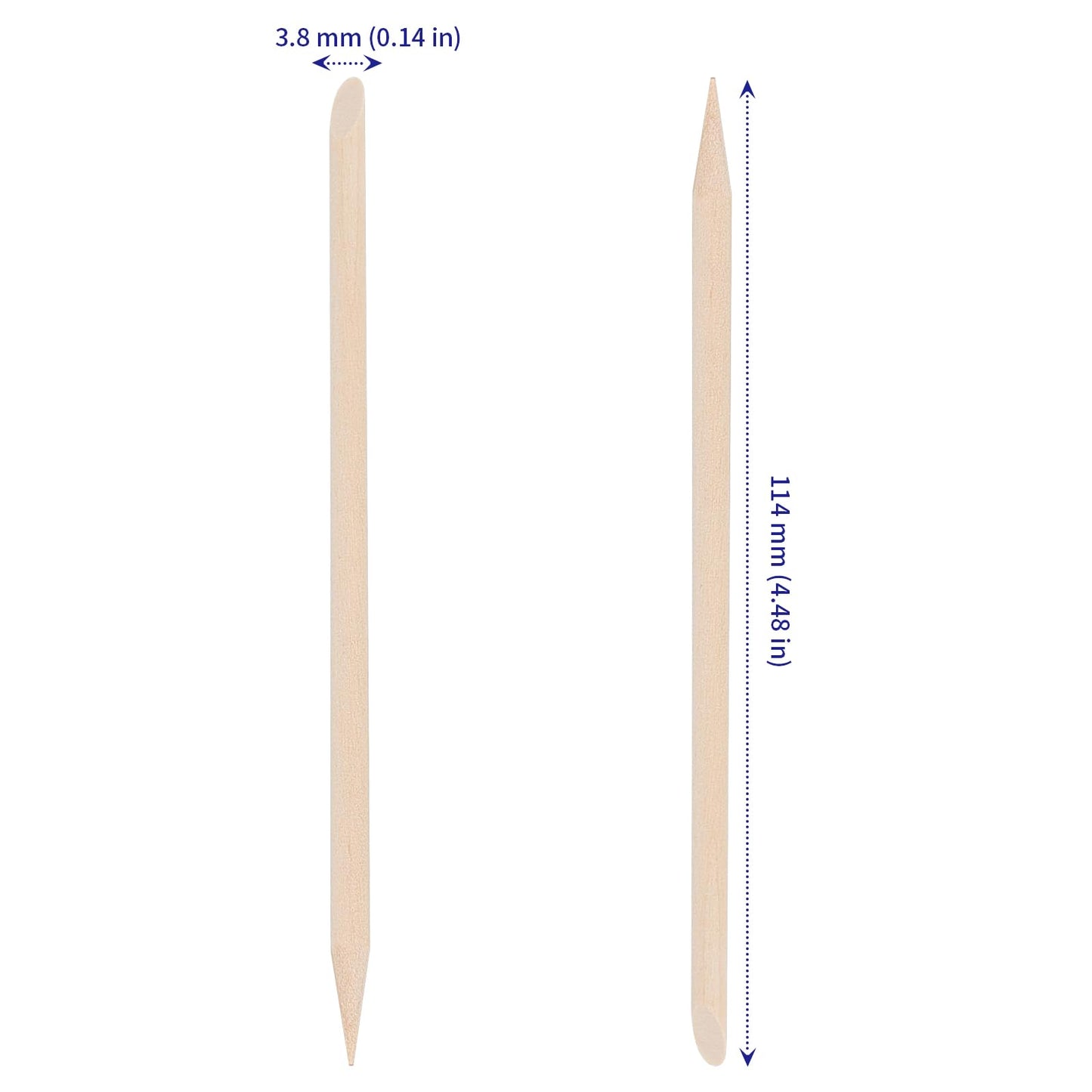 SOUJAP Orange Wood Nail Sticks – 2000 Dual-Ended Cuticle Pushers for Manicure & Pedicure