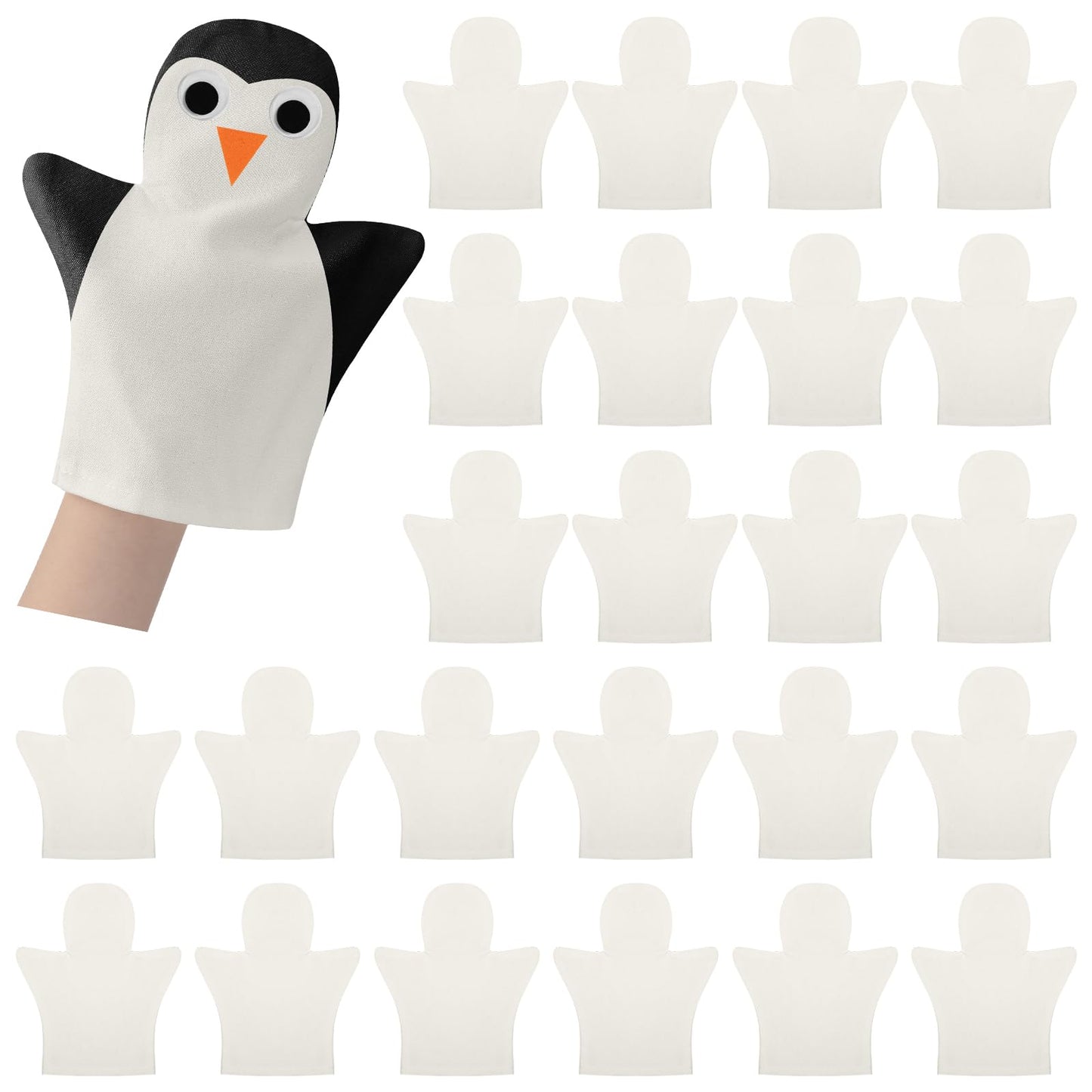 Soulchen 24-Pcs DIY Cotton Hand Puppet Kit for Creative Play, Storytelling & Family Craft Nights