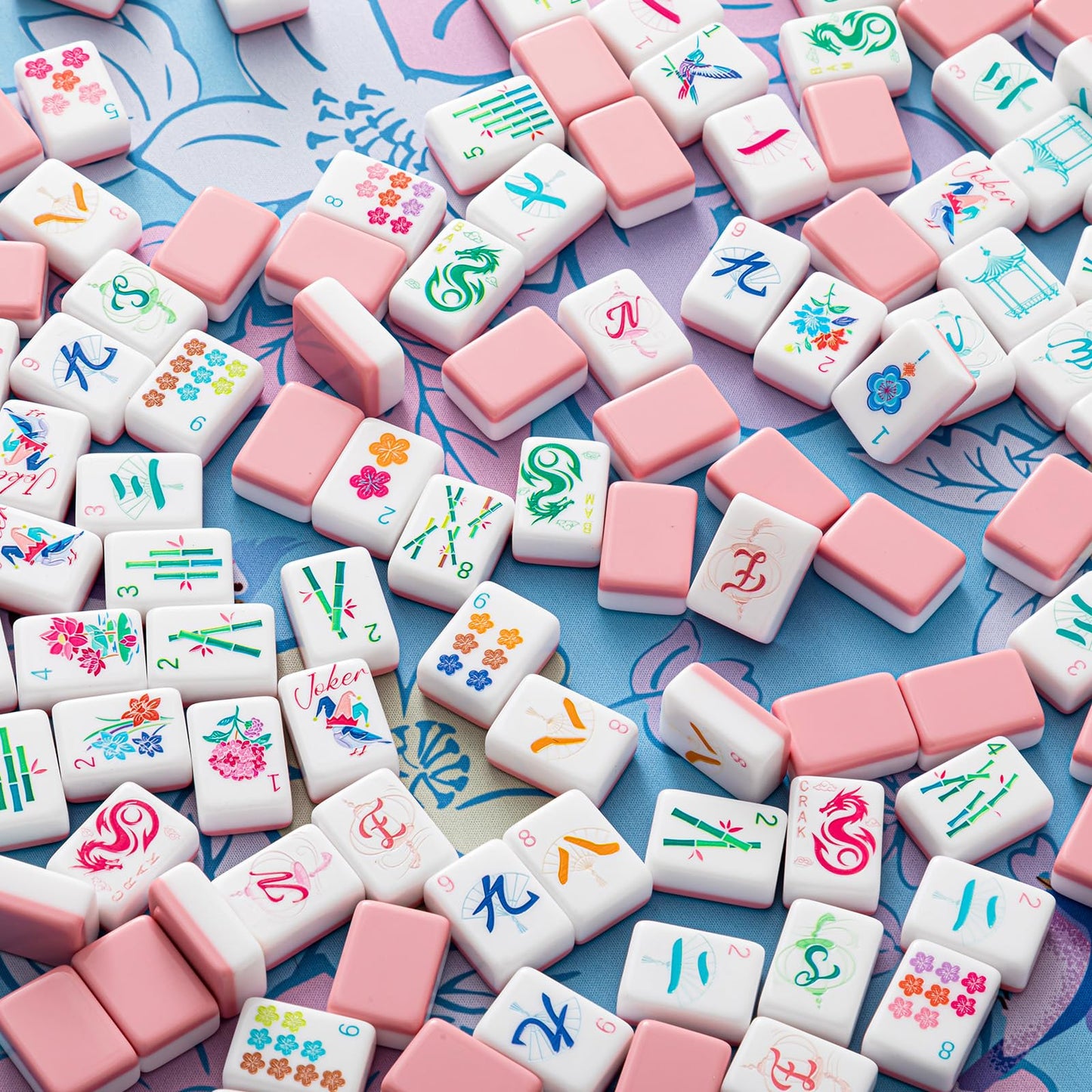 Soulchen Pink 1.2-Inch American Mahjong Set — 168 Tiles, Case & Bag