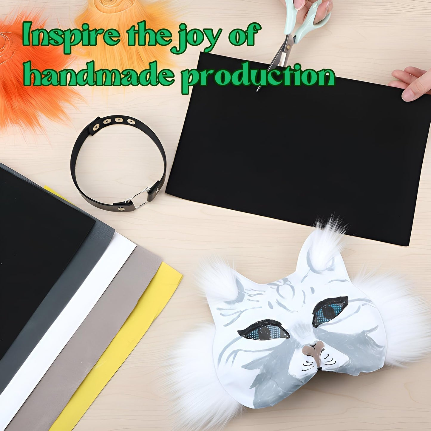 Soulchen 34 Pcs DIY Therian Fox Mask & Tail Kit for Cosplay