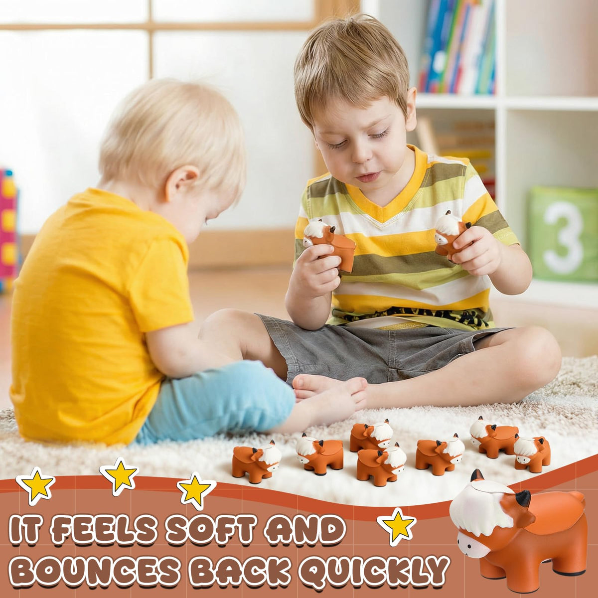 Soulchen 24-Pack Highland Cow Stress Balls – Mini Squeeze Toys for Classroom Fun & Party Gifts
