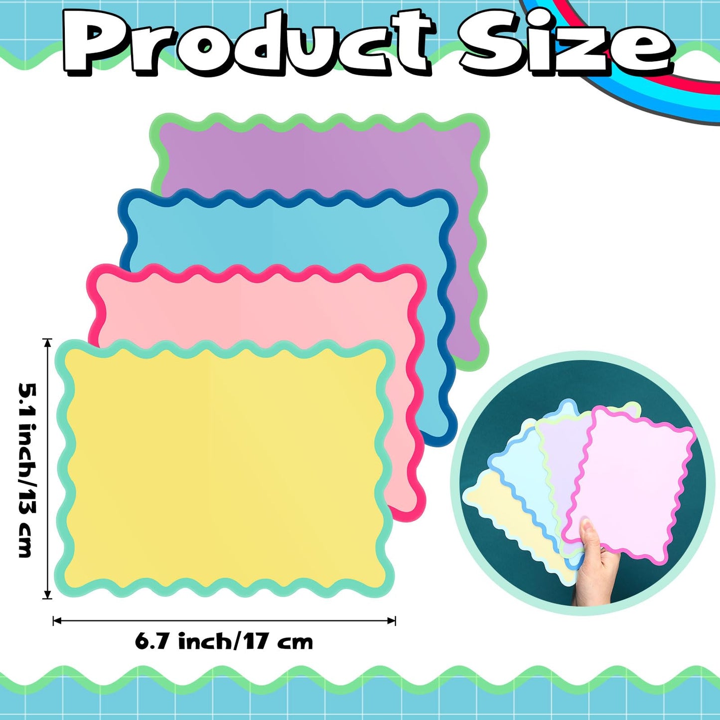 Soulchen 4 Pcs Mahjong Shuffler Cards | PVC Tile Mixers with Wavy Edges – Colorful Mahjong Accessories