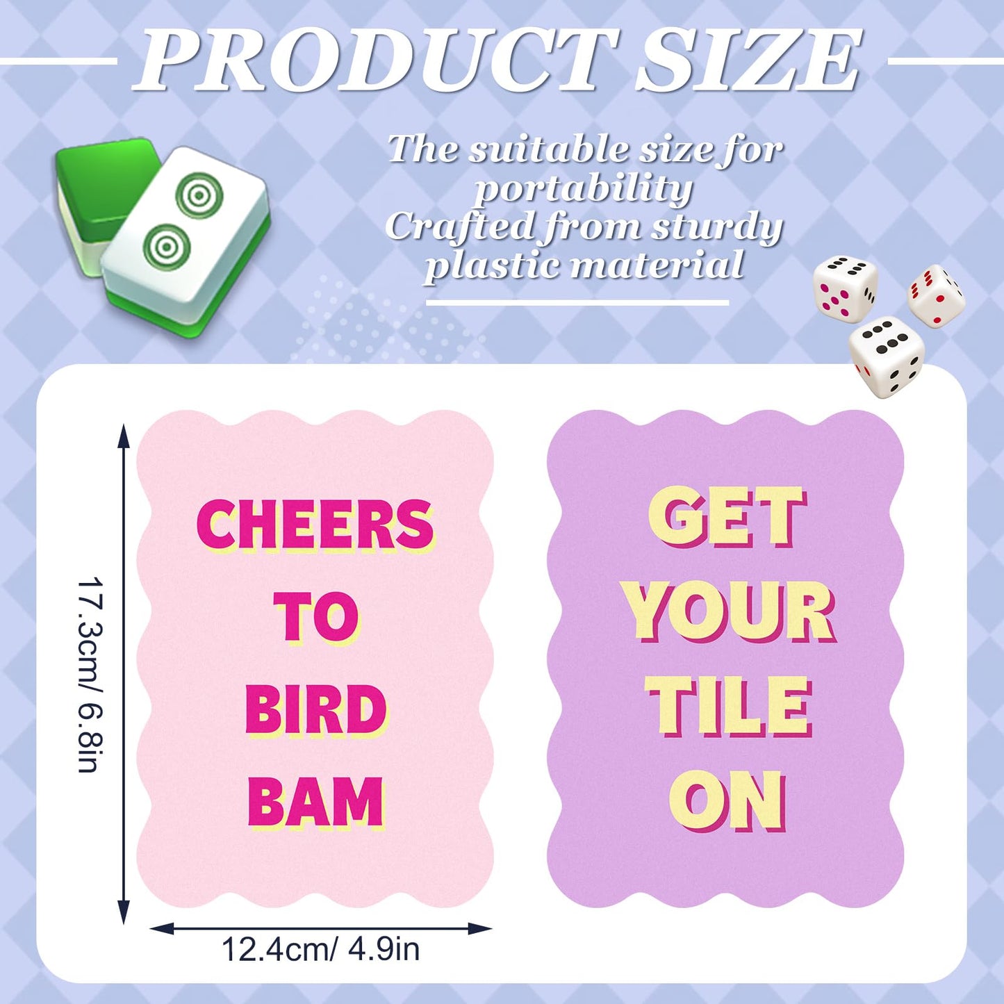 Soulchen 2-Piece Mahjong Tile Mixer Shufflers – Portable, Decorative Plastic Shufflers (Pink & Purple)