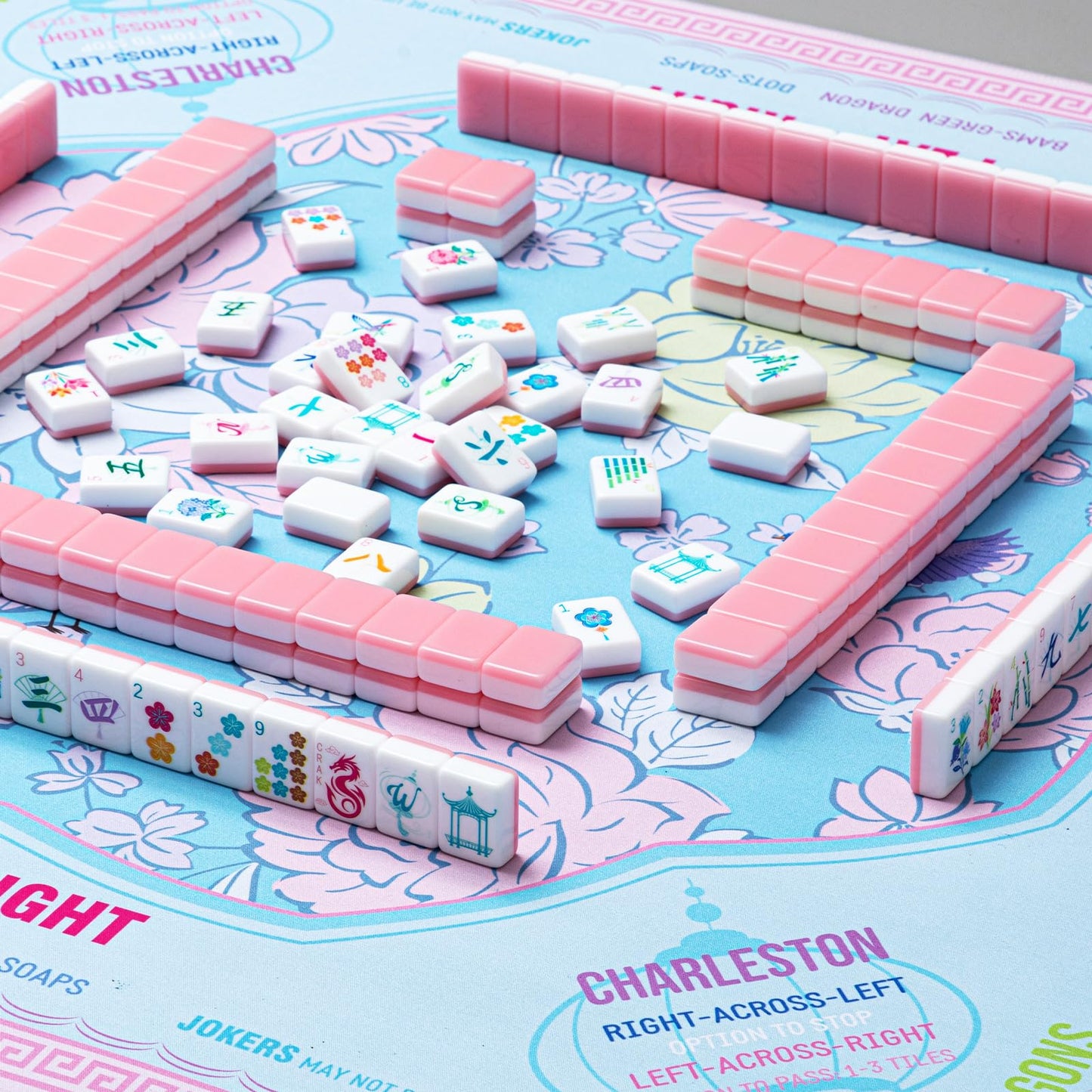 Soulchen Pink 1.2-Inch American Mahjong Set — 168 Tiles, Case & Bag