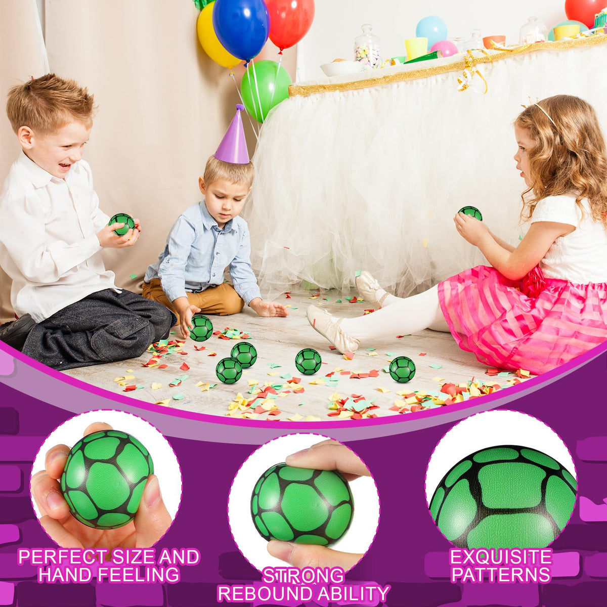 Soulchen Turtle Stress Balls - 12-Pack Sensory Fidget Toys & Party Favors
