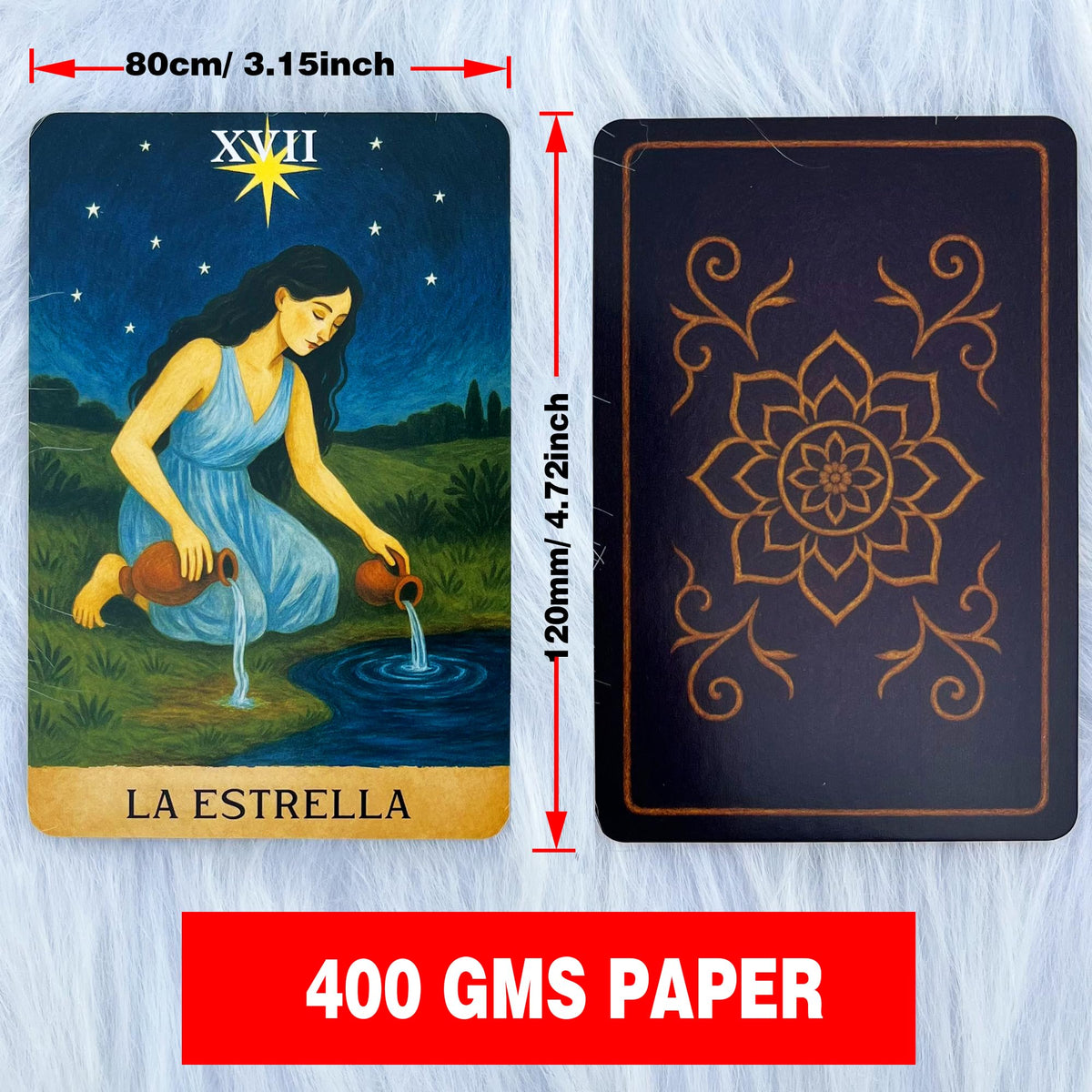 Soulme 78Tarot Cards Deck for Beginners | Spanish Tarot, 78 Cards, 400gsm