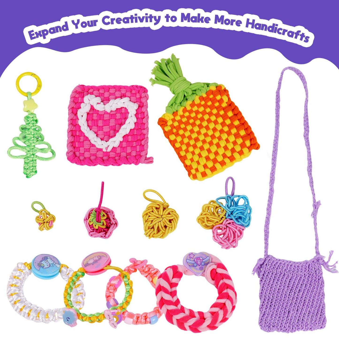 Souroyea 6-in-1 Weaving Loom Kit for Kids – Easy Craft Gift